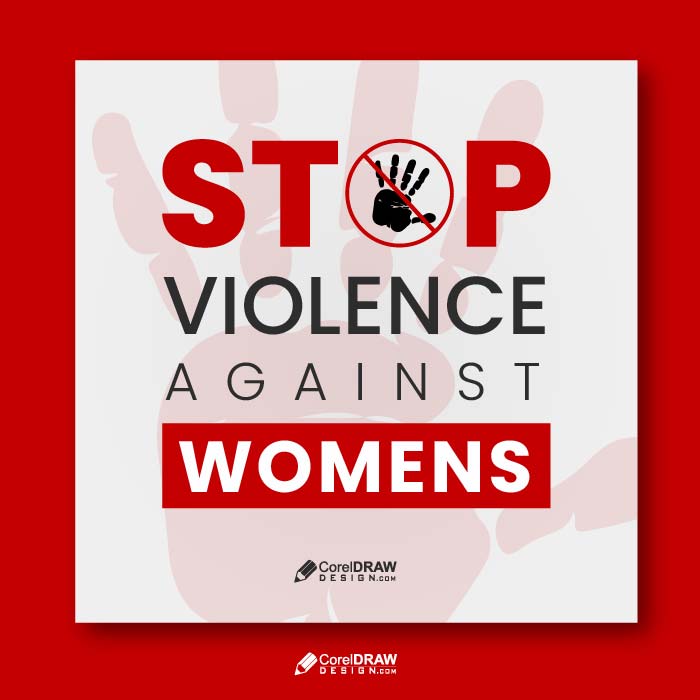 Abstract Stop violence against women warning sign vector