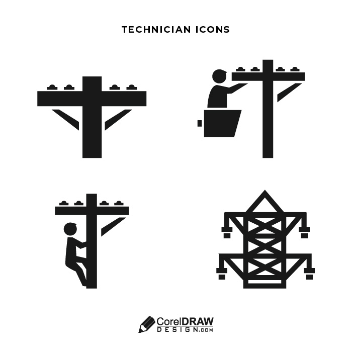 Abstract technician lineman Icon Vector