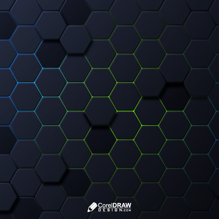 Abstract Technological Hexagonal Geometric Background