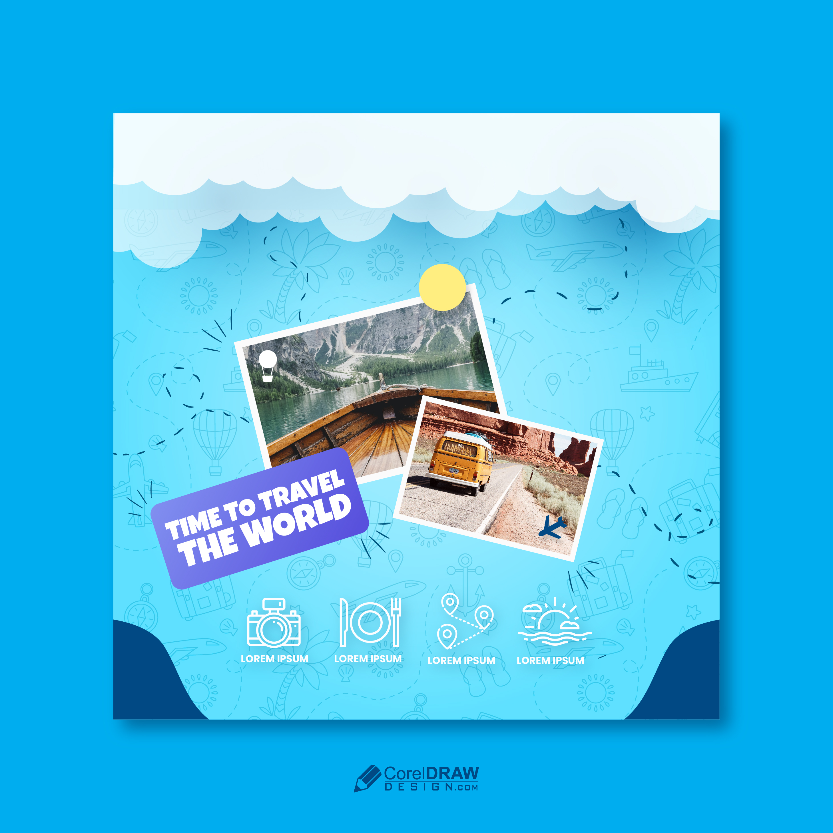 Abstract Travel Social media Banner Template