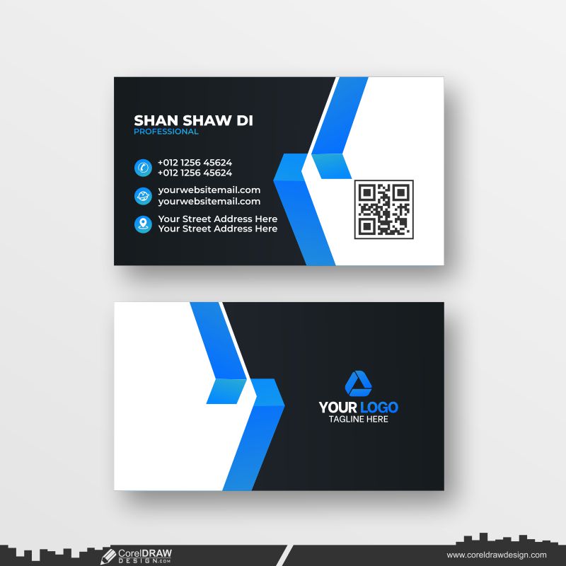 abstract tringle types business card dowanload design vector