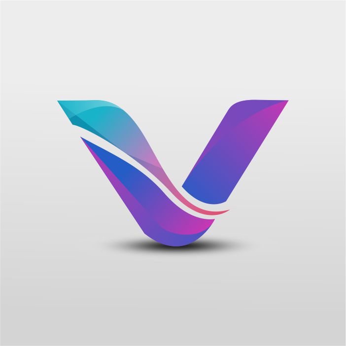 Abstract v gradient logo concept vector free