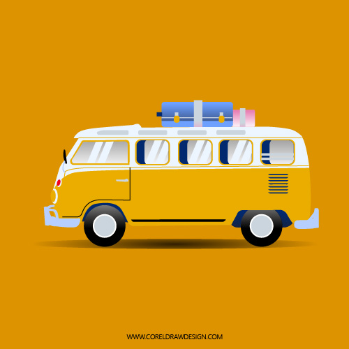 Abstract Volkswagen Mini Bus Vector