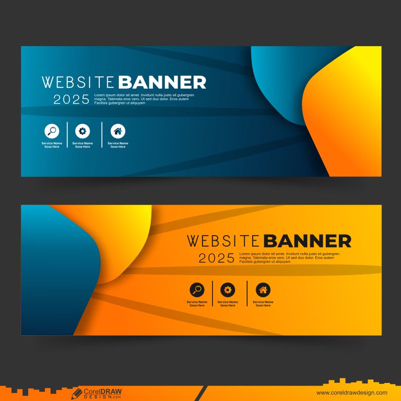 Abstract Website Banner Design download corel draw design