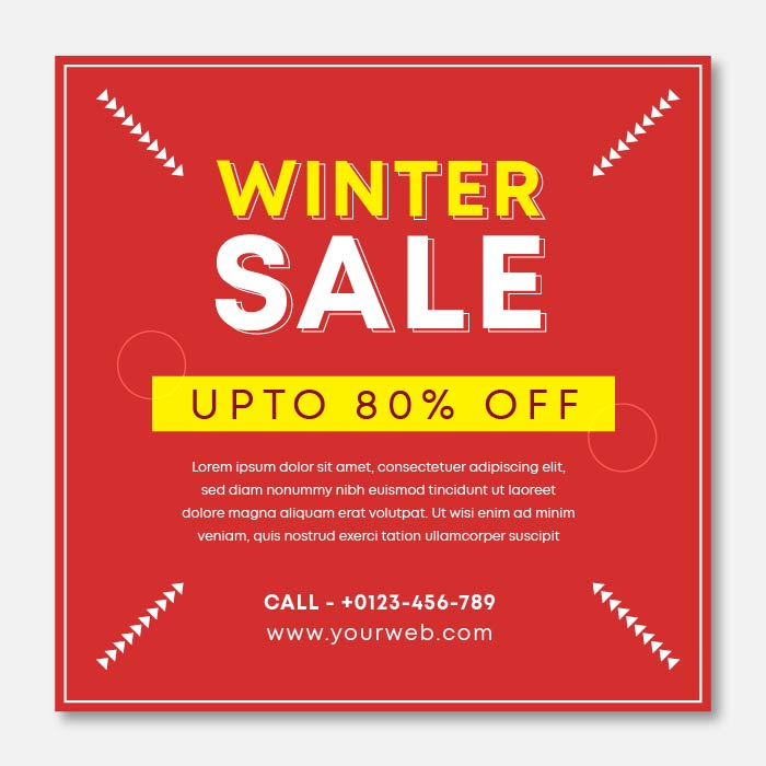 Abstract winter fashion sale banner vector social media