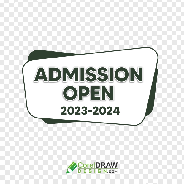 Admission Open 2023-24 Tag for College, School, Coaching, University, Abstract Shape Banner, Label, Clipart, Text Box, Transparent, PNG image, Free Vector Template, Coreldraw Design