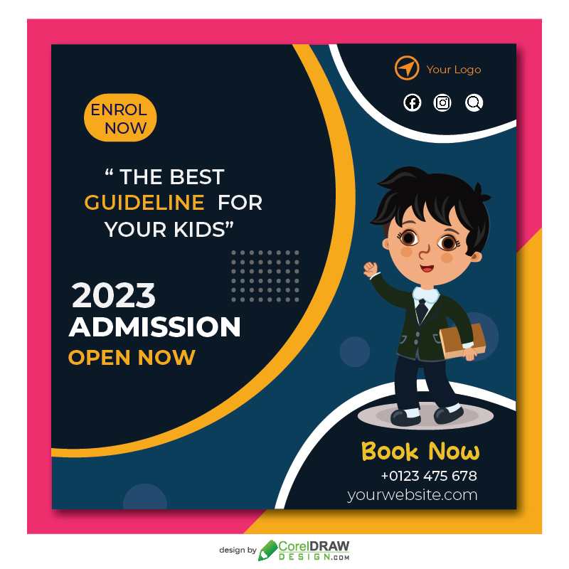 Admission Open Poster Illustration Free Vector