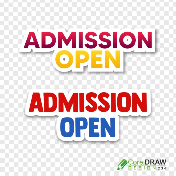 Admission Open Tag for College, School, Coaching, University, Abstract Shape Banner, Label, Clipart, Text Box, PNG image, Free Vector Template, Coreldraw Design