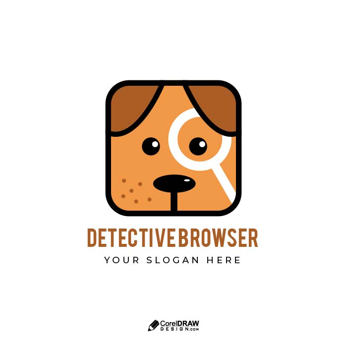 Adorable dog web browser logo vector