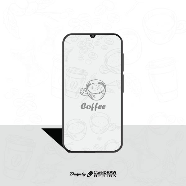 Download Android Phone Mockup With Doodle Coffee Logo Eps Trending 2021 Mockup Download Free Vector Eps Template Coreldraw Design Download Free Cdr Vector Stock Images Tutorials Tips Tricks