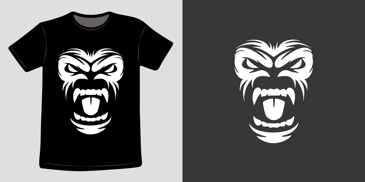 ANGRY CHIMPANZEE T-SHIRT VECTOR DESIGN FOR FREE