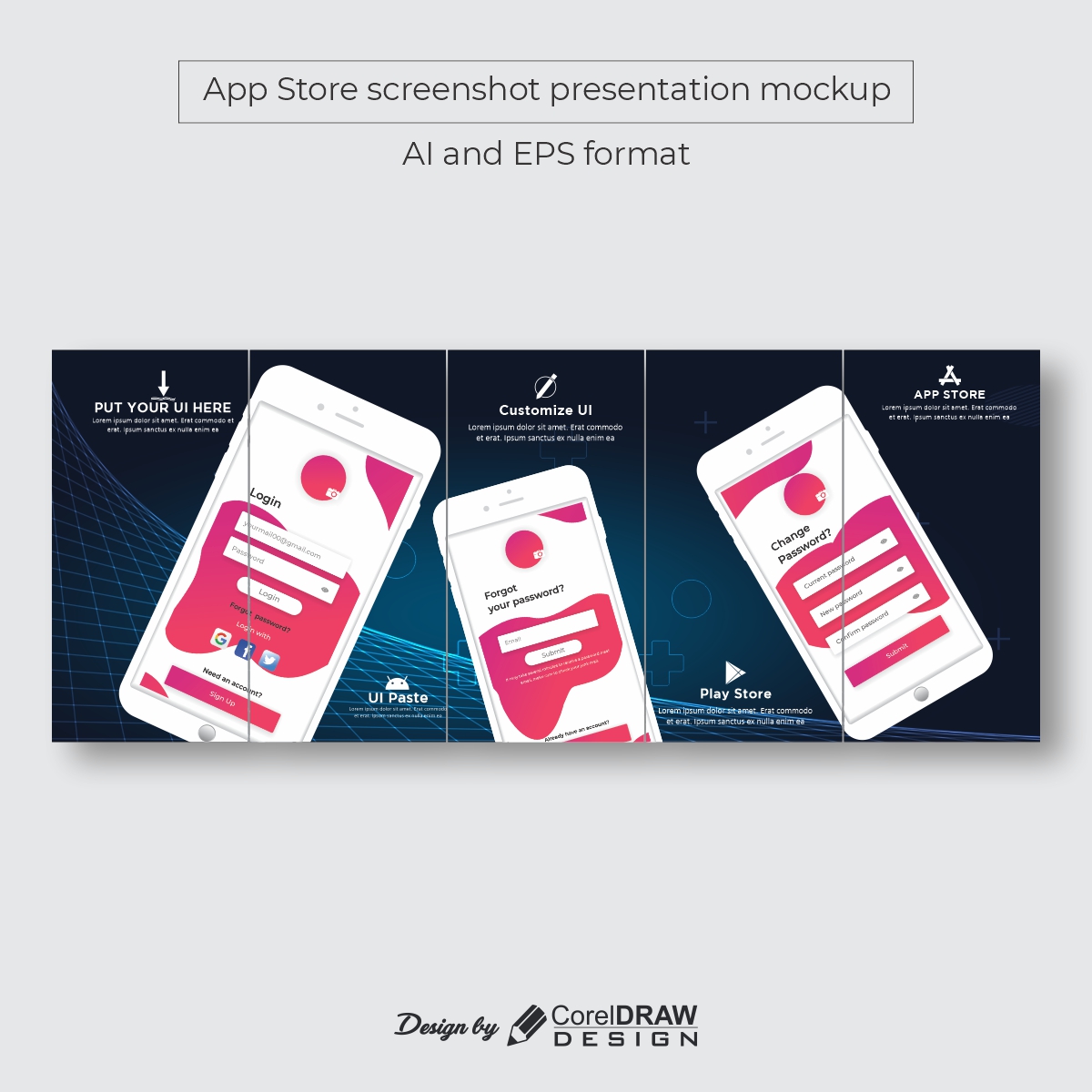 psd app store screenshot template