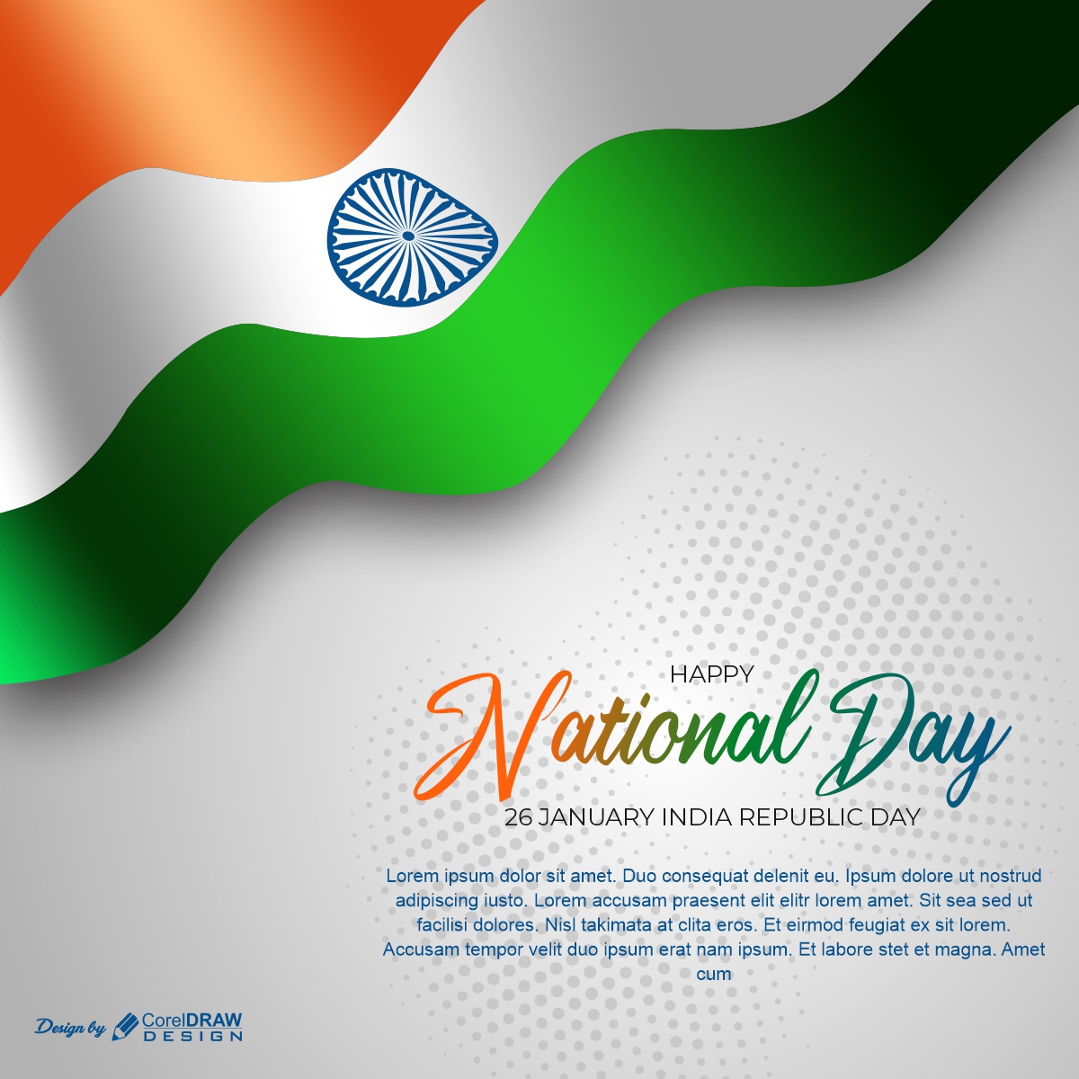 Awesome Indian Flag Design For Happy Republic Day Vector