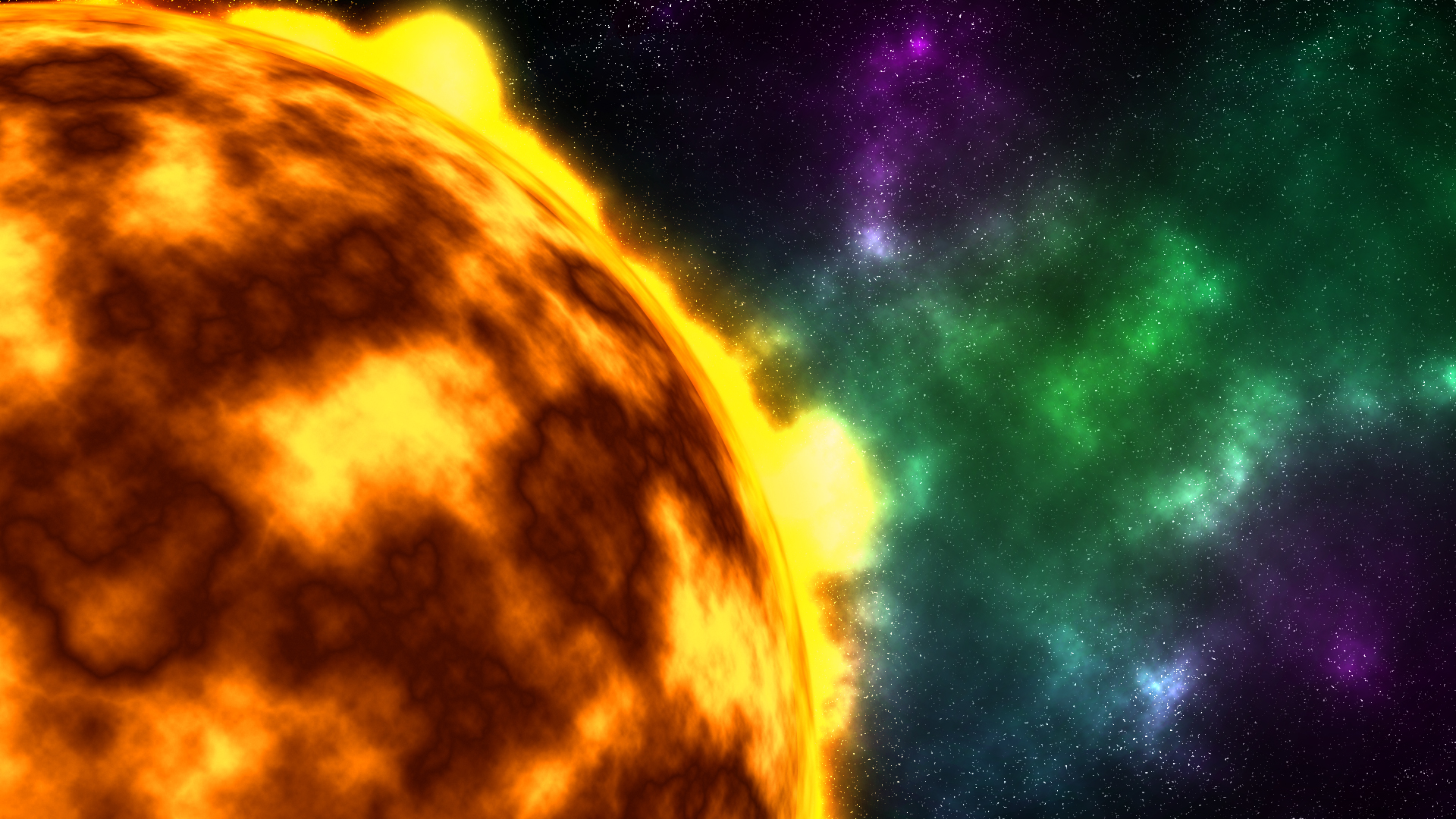 Awesome Sun in Deep Space Free HD Background