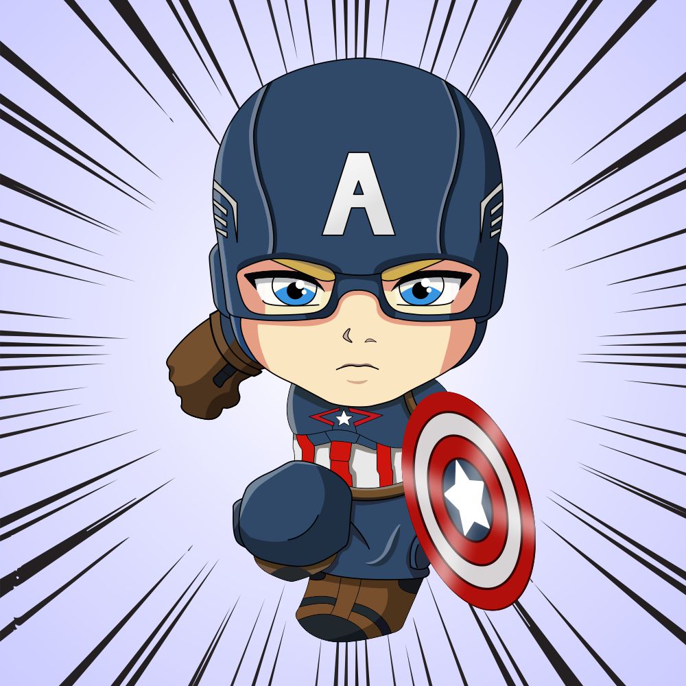 Baby Captain America vector art, Marvel Character, free vector design in CorelDrawDesign