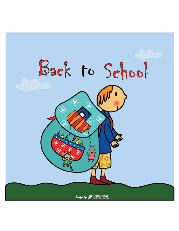 Back To School Child Free Vector Illustration