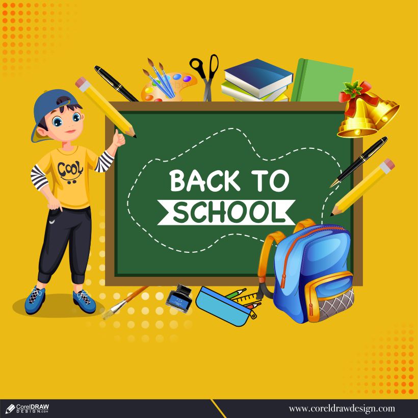 Back to school template theme Free Vector