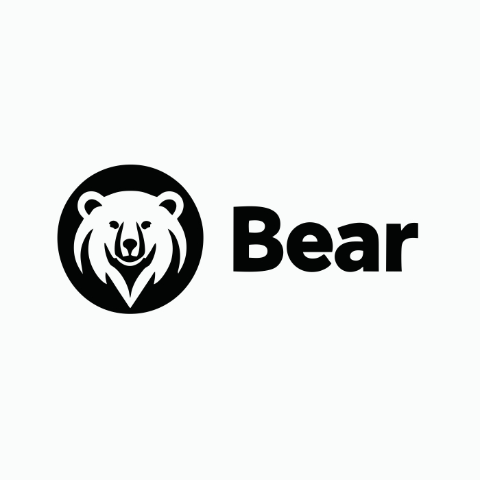 Bear Filled Logo illustration Free CDR Download