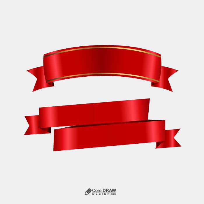 Beautiful Abstract Red Royal Ribbon Vector Template