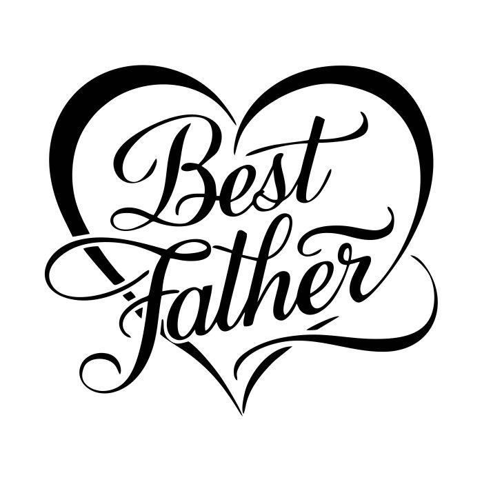 Beautiful best father heart sillouette vector free