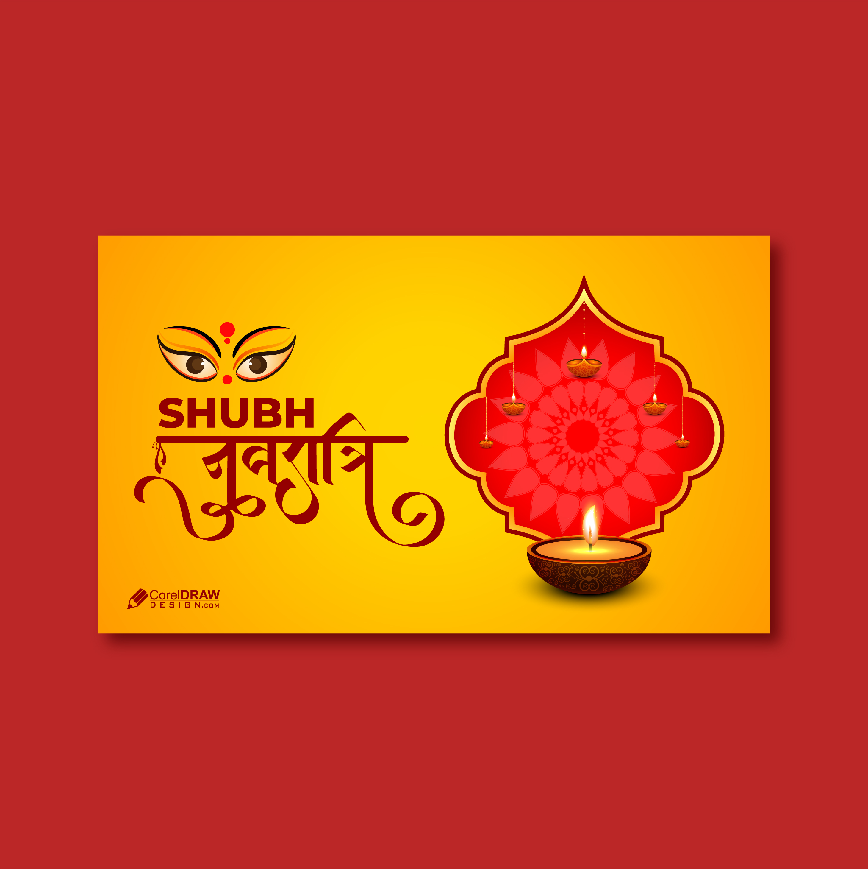 Beautiful ethnic shubh navratri banner vector