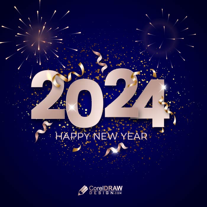 Download Beautiful Glitter Happy new year 2024 design template