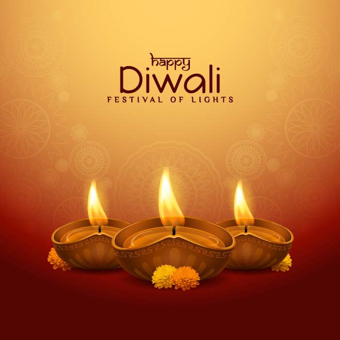 Beautiful happy diwali indian festival design vector free