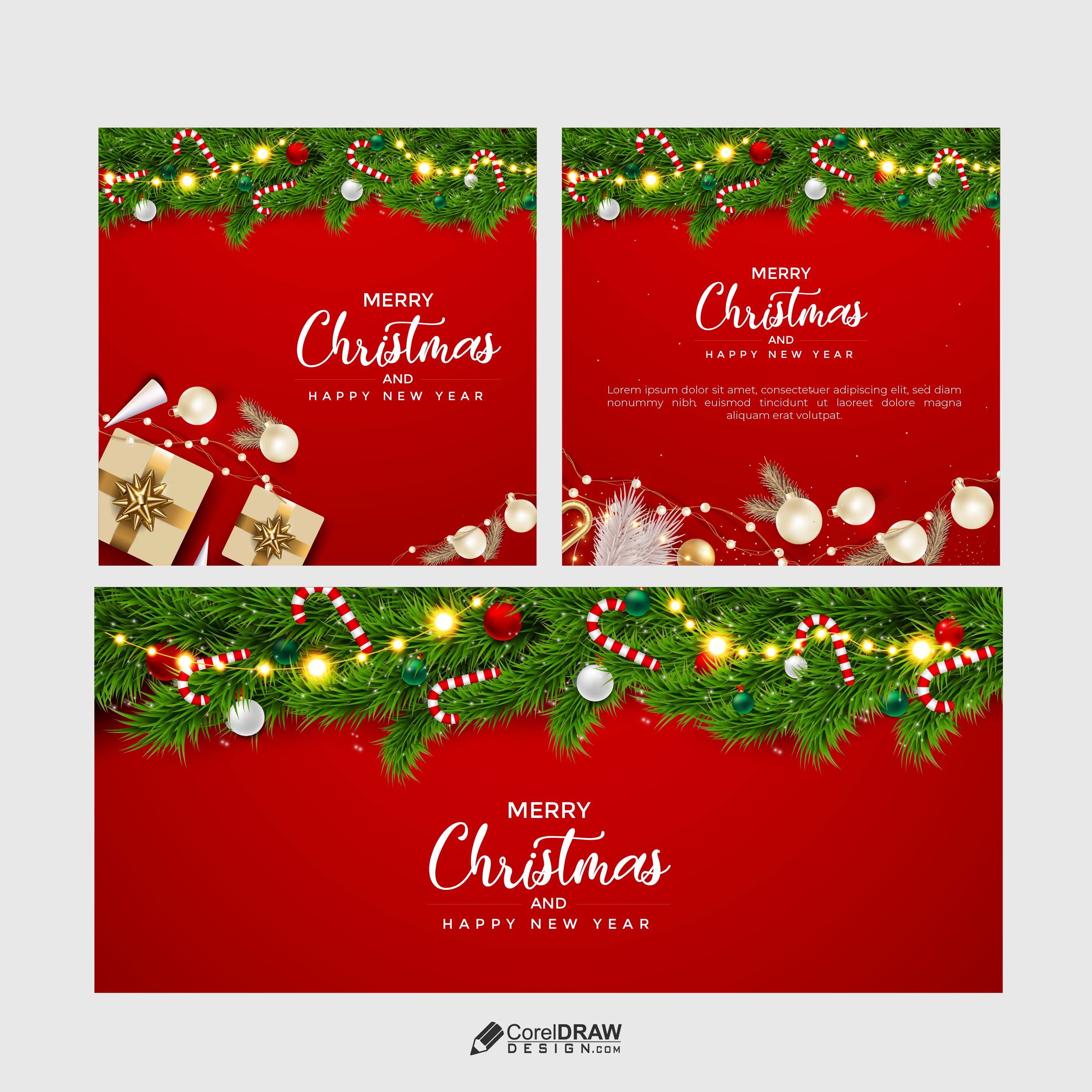 Beautiful Happy Merry Christmas Set Of Social Media Stories Banner Vector template