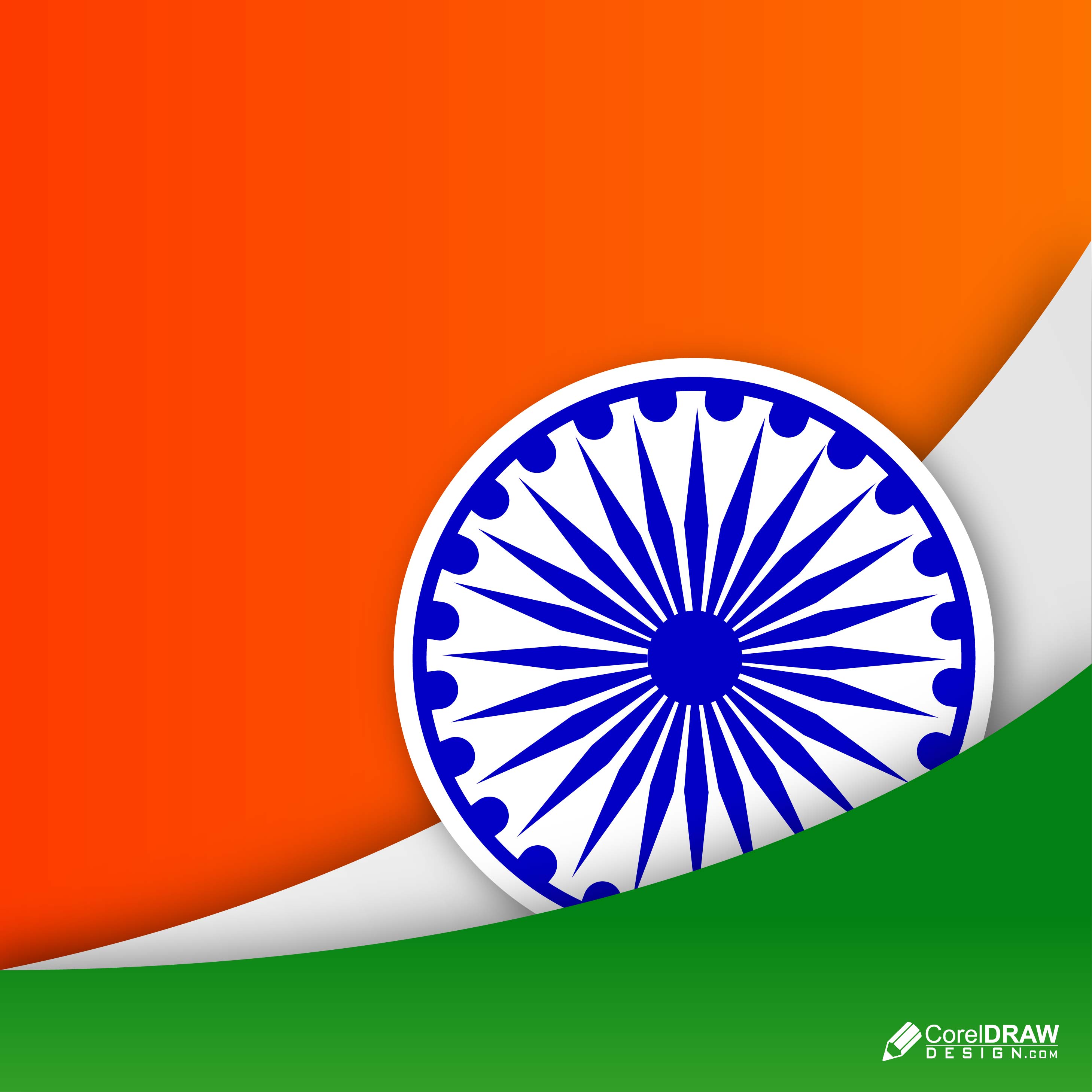 Beautiful Happy Republic Day Indian Tricolor  Flag Vector