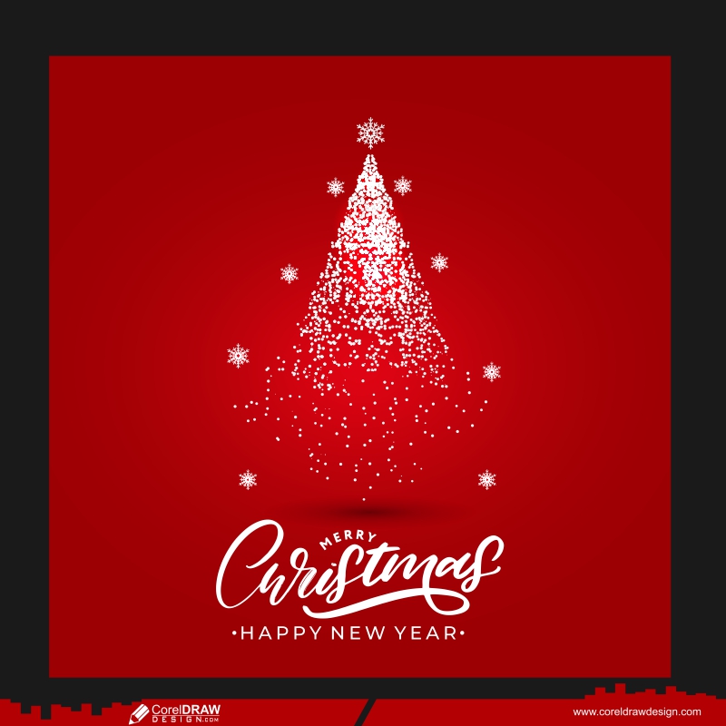 beautiful merry christmas white particles Free vector CDR