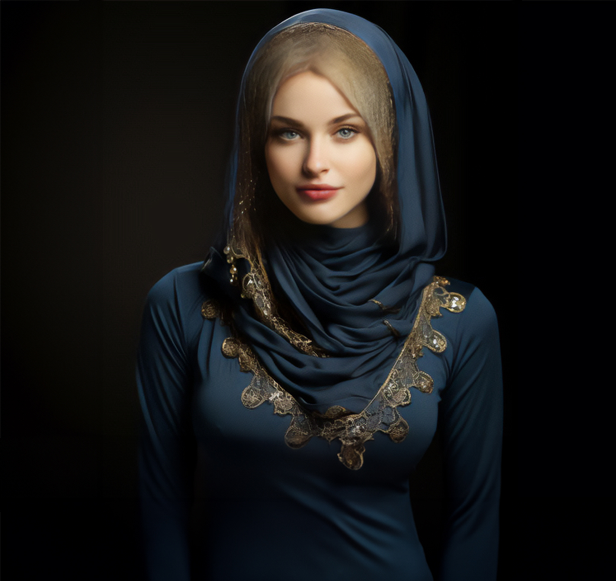 Beautiful Muslim Girl In Plain Black Background Jpeg Download For Free Without Watermark And Royalty Free