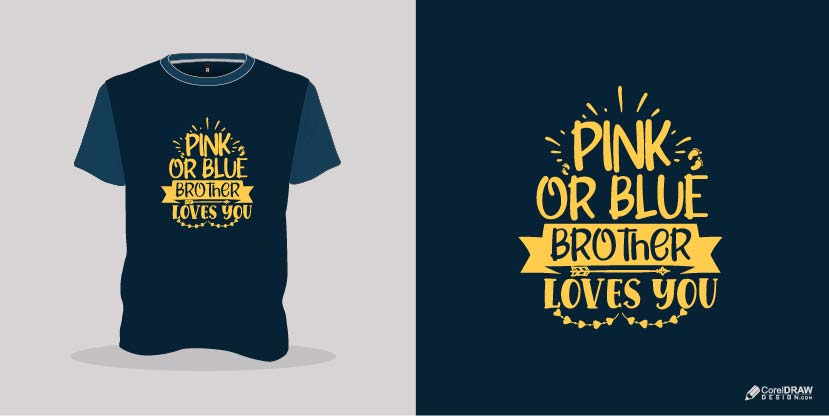 Beautiful New Being Brother Blue Vector T-shirt Mockup
