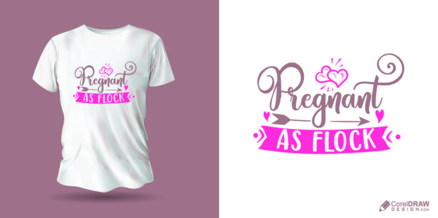 Beautiful Pregnancy As a Flock T-shirt Design Vector Mockup