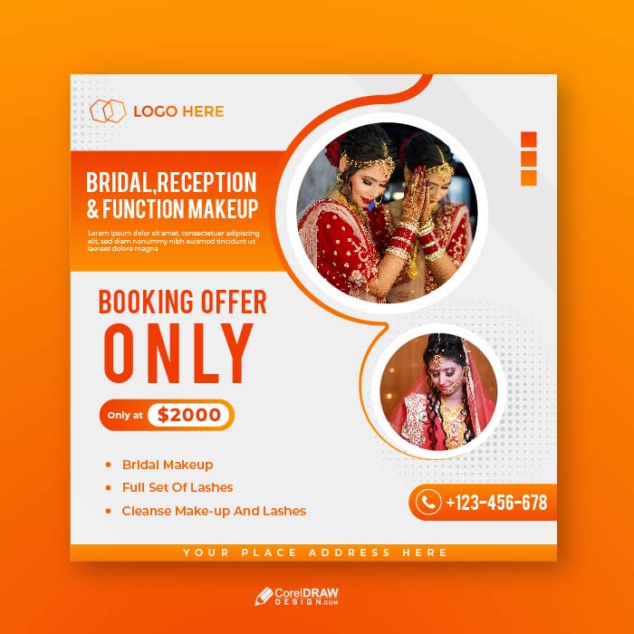 Set of beauty skin care square banner for poster flyer and social