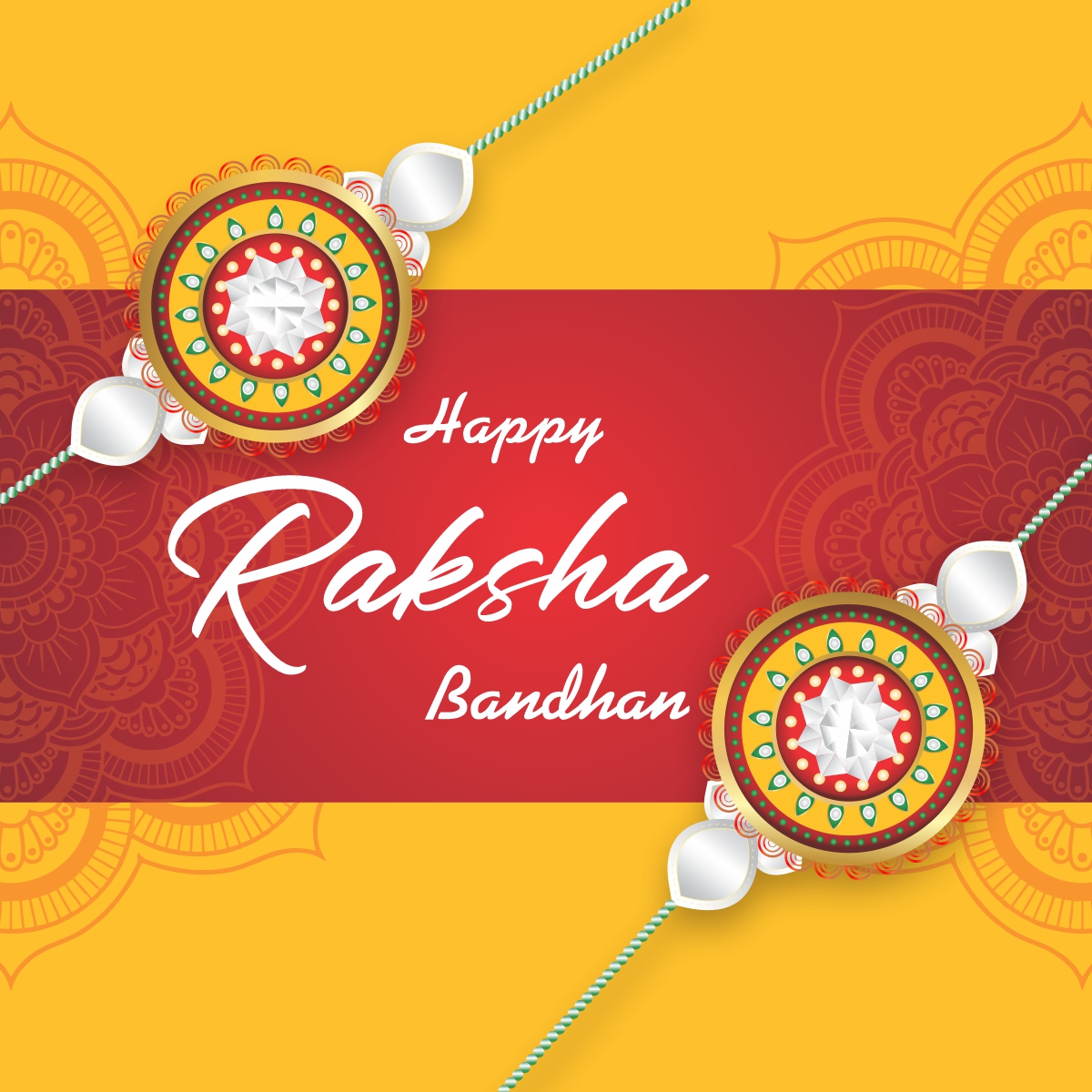 Beautiful Rakhi Banner For Happy Raksha Bandhan