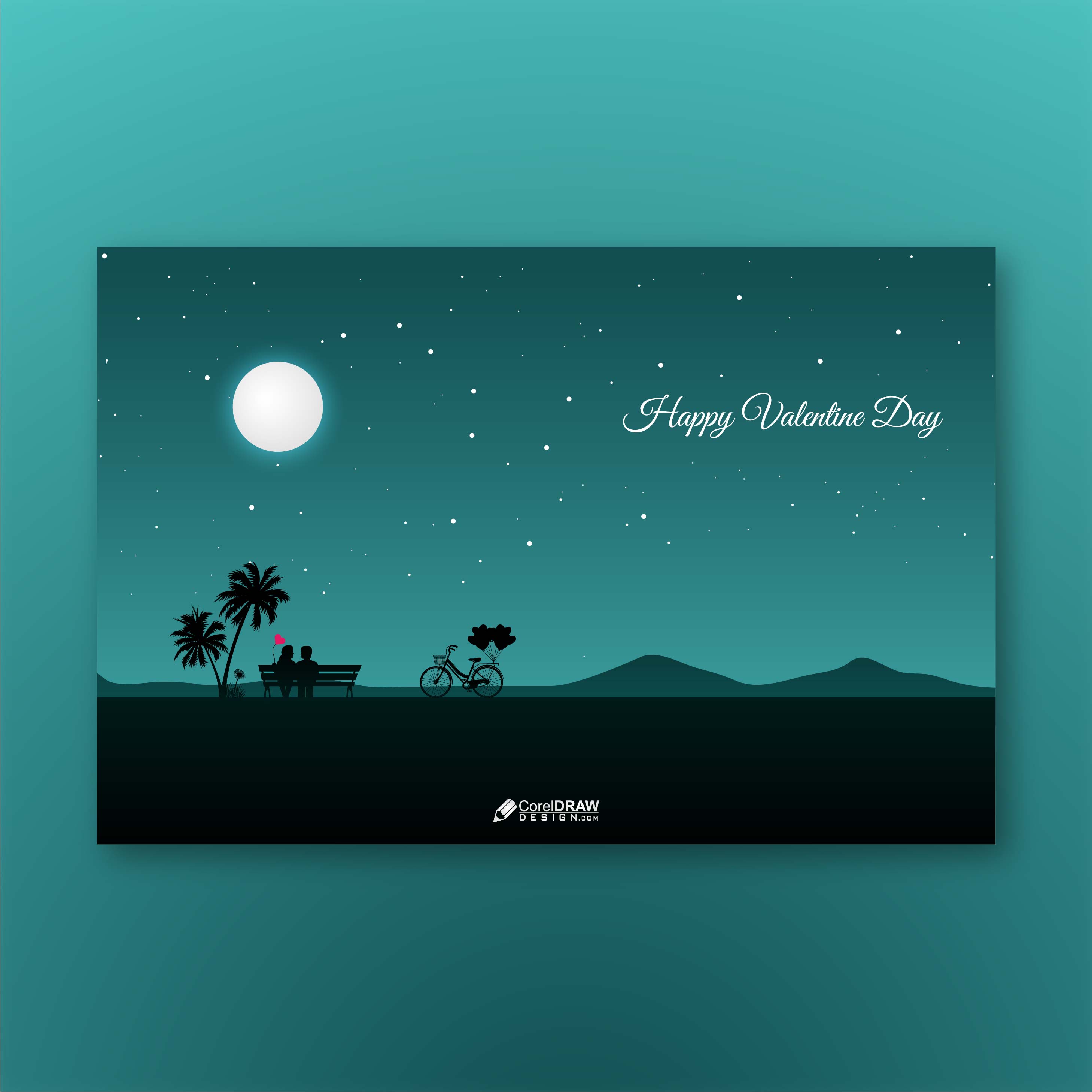 Beautiful Romantic Couple In the Night Park Vector