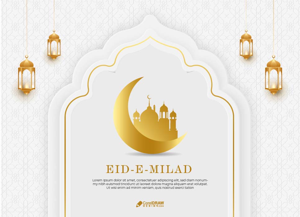 Beautiful Royal Islamic Pattern papercut Eid milad un nabi vector