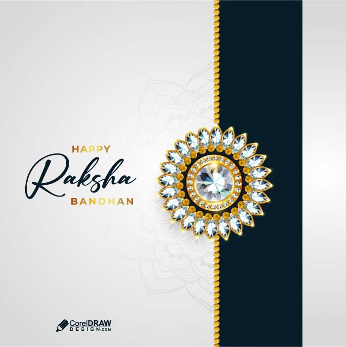 Beautiful Royal Rakshabandhan wishes card vector