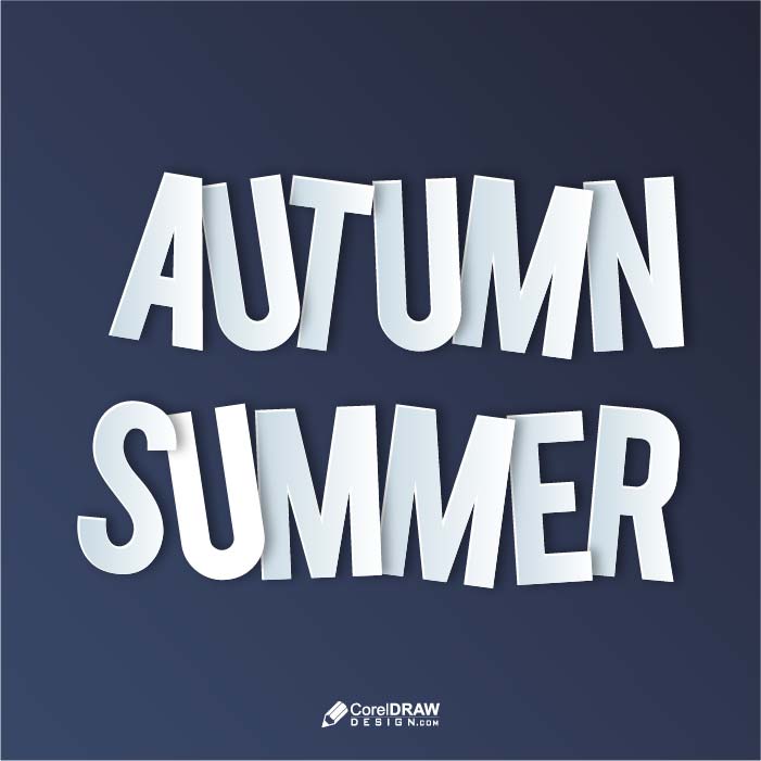 Beautiful Summer Autumn Lettering Card Vector Concept