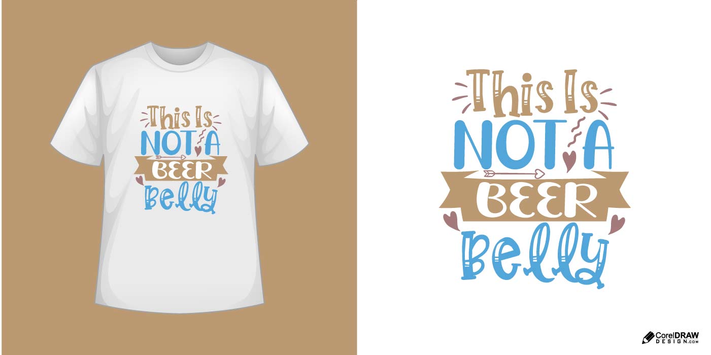 Beautiful this is not a beer belly pregnancy t-shirt mockup design vector