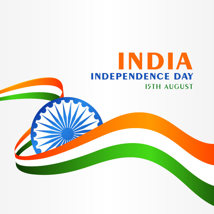 Beautiful waves tricolor flag india independence day vector