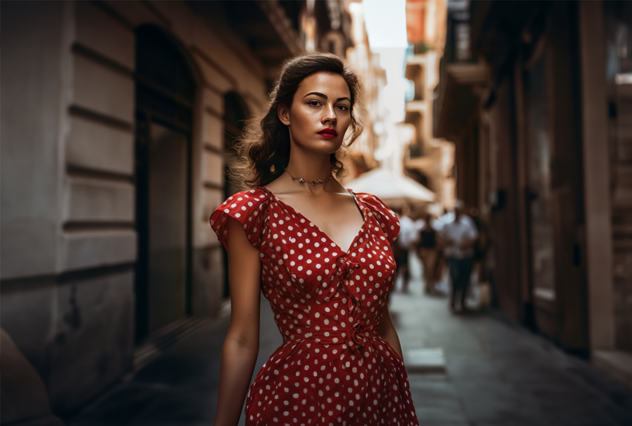 Beautiful Women On new york Street In red Dress Watermark And Royalty Fre Image Download For Free