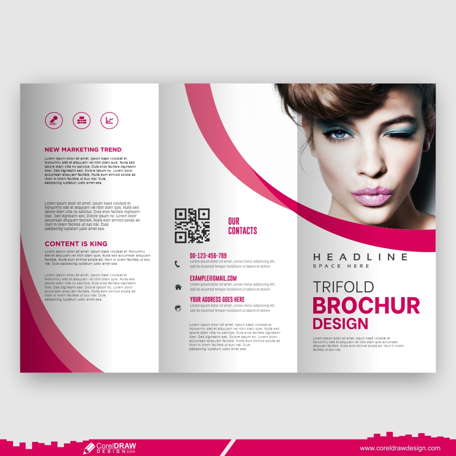 beauty makeup brochure business design CDR free vector
