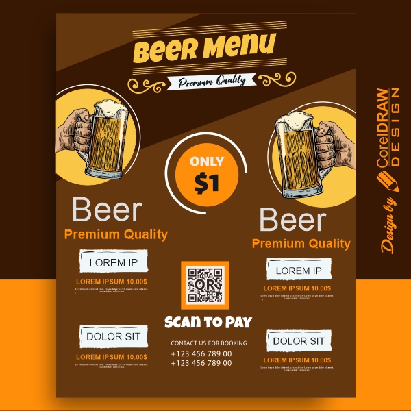 Beer Menu Vector Template Design Download For Free With Source files
