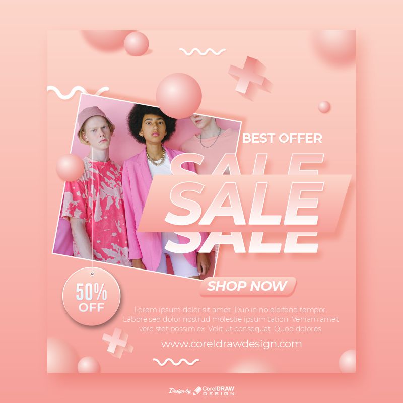 Best Offer Sale Pink Friendship Themed Poster Download From Coreldrawdesign