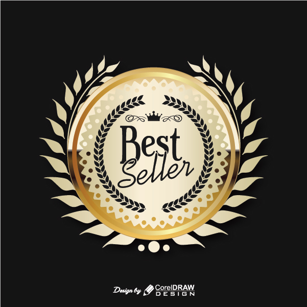 Best Seller Golden Badge Free Vector AI EPS Download Trending 2021 Free