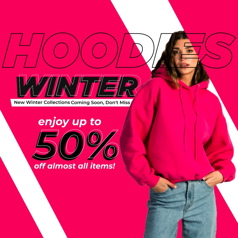 Best Winter Hoodies Outfits Banner Template Design 