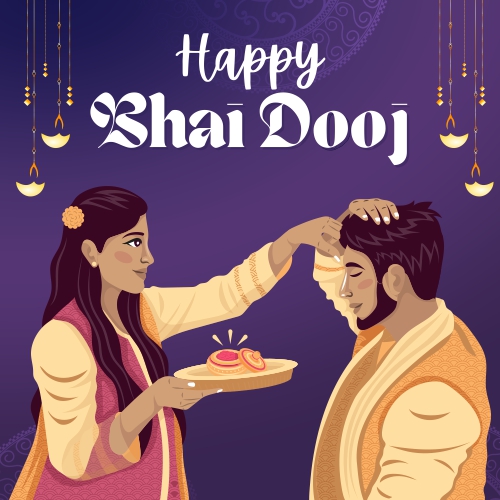 Best Wishes For Bhai Dooj Vector illustration CDR Download For Free