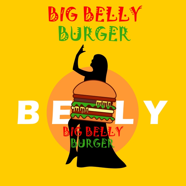 Big belly burger logo vector design for restro and cafe with source file