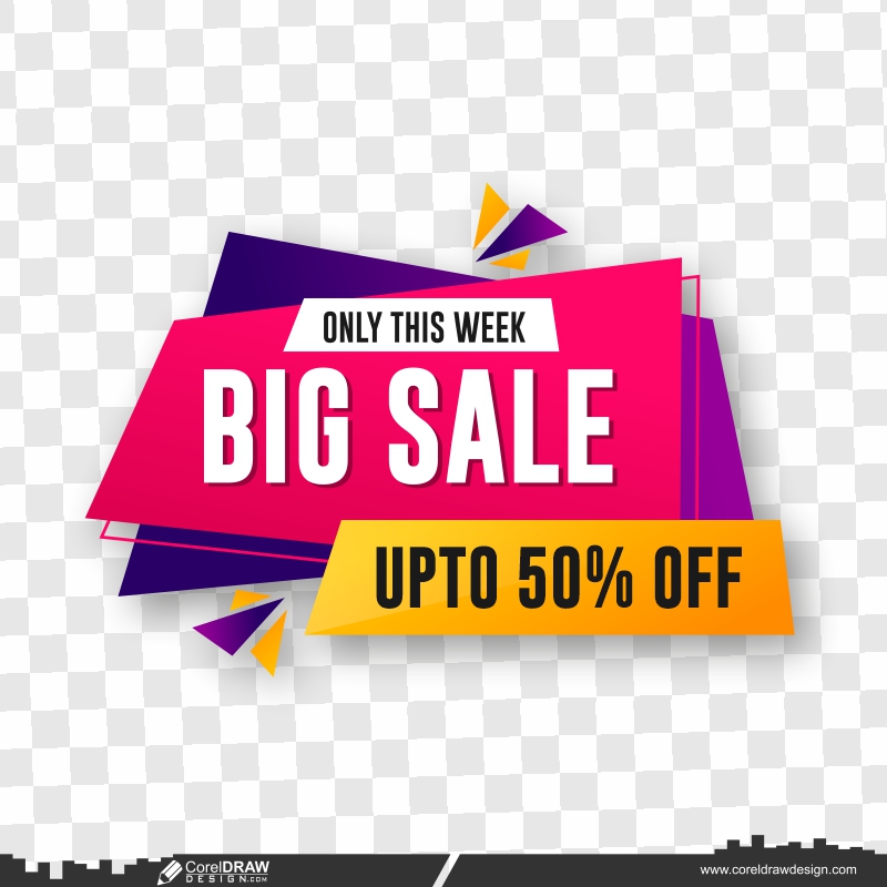 big sale banner download now cdr png vector background